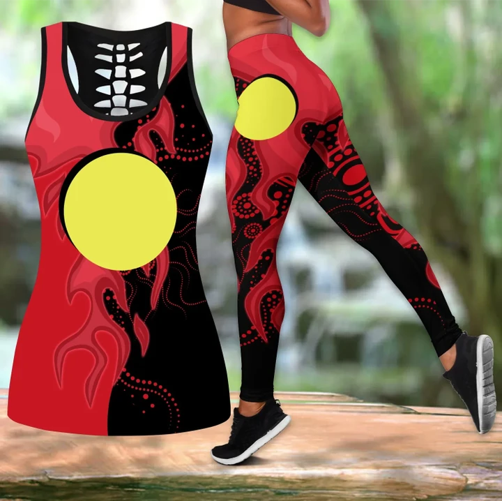 Premium New Zealand Maori And Australia Aboriginal Combo Legging + Tank Top TNA30032101