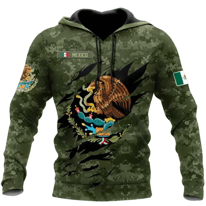 Mexico Coat Of Arm 3D All Over Printed Unisex Hoodie