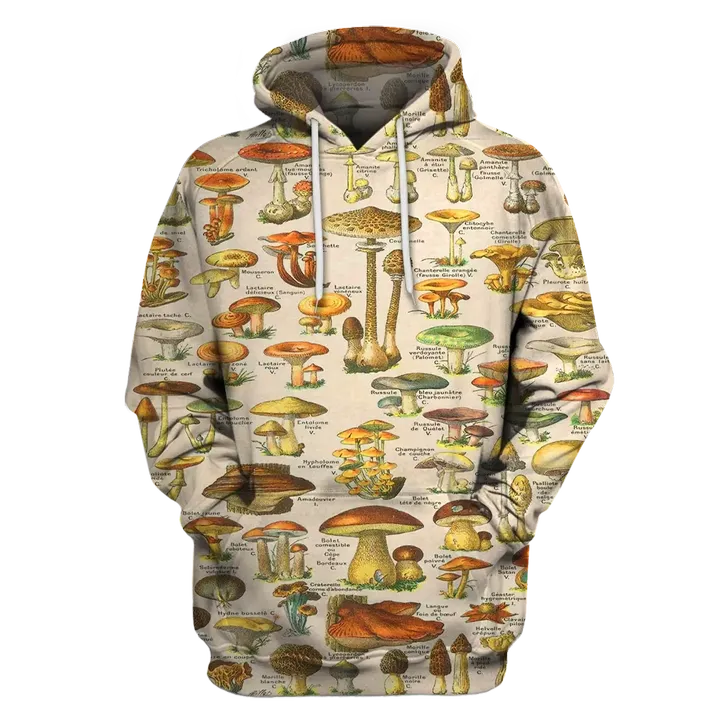 3D All Over Print Champignons Hoodie