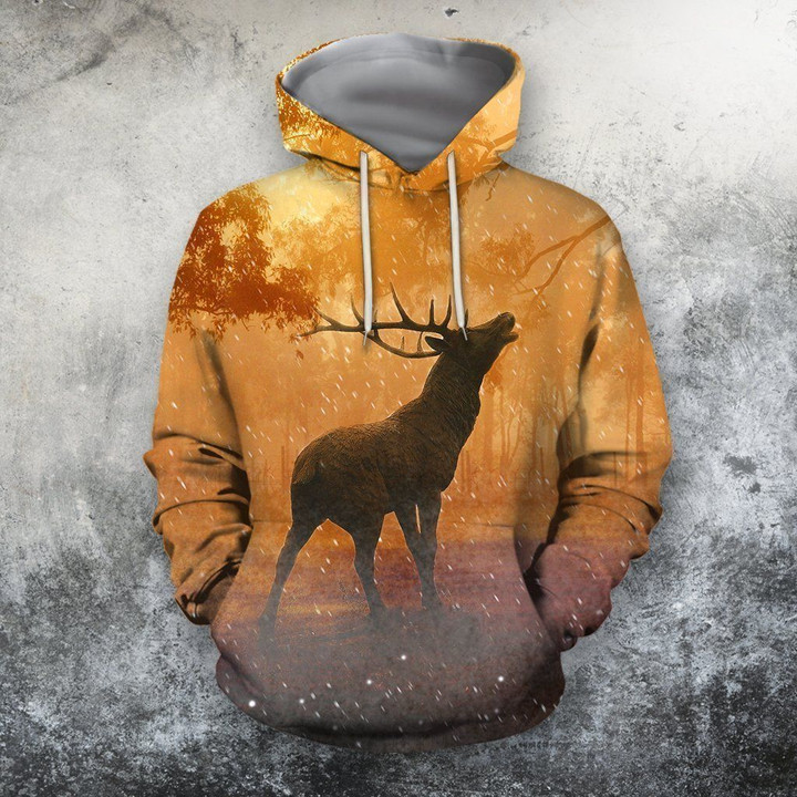 3D All Over Print Deer On Autumn Shirts