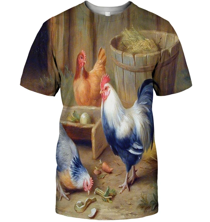 3D All Over Print Painting Chicken Family Shirt