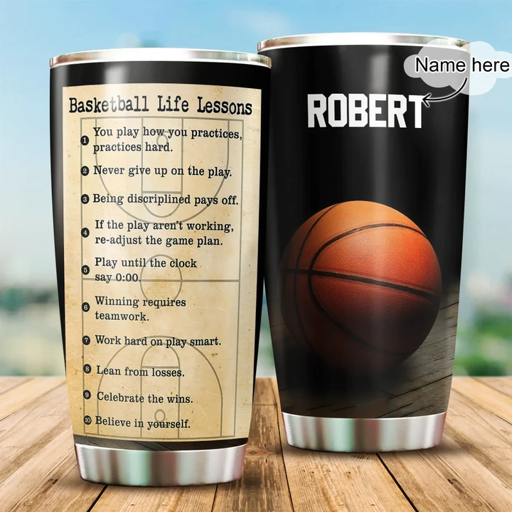 Premium Basketball Lessons Personalized Stainless Steel Tumbler