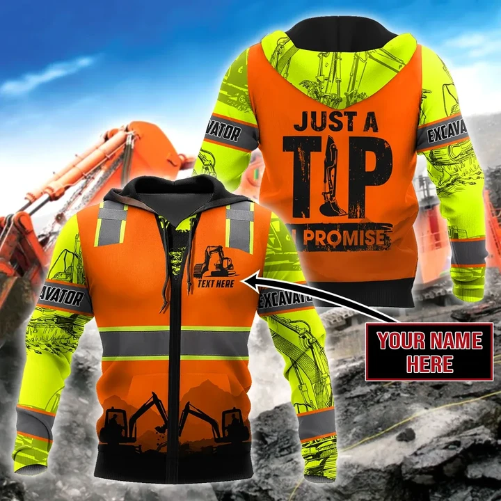 Personalized Excavator 3D All Over Printed Unisex Shirts