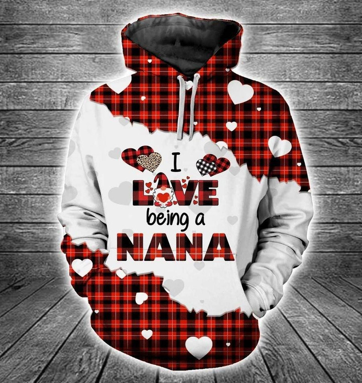 I Love Being a Nana Leopard Red Buffalo 3D All Over Printed Unisex Shirts