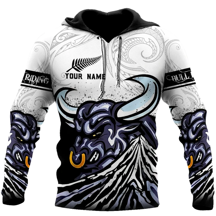 Personalized Name Bull Riding 3D All Over Printed Unisex Shirts Maori Pattern