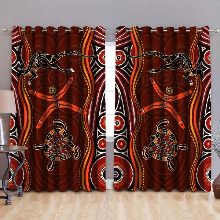 Aboriginal Naidoc Week Heal the Kangaroo and Turtle 3D print Curtain