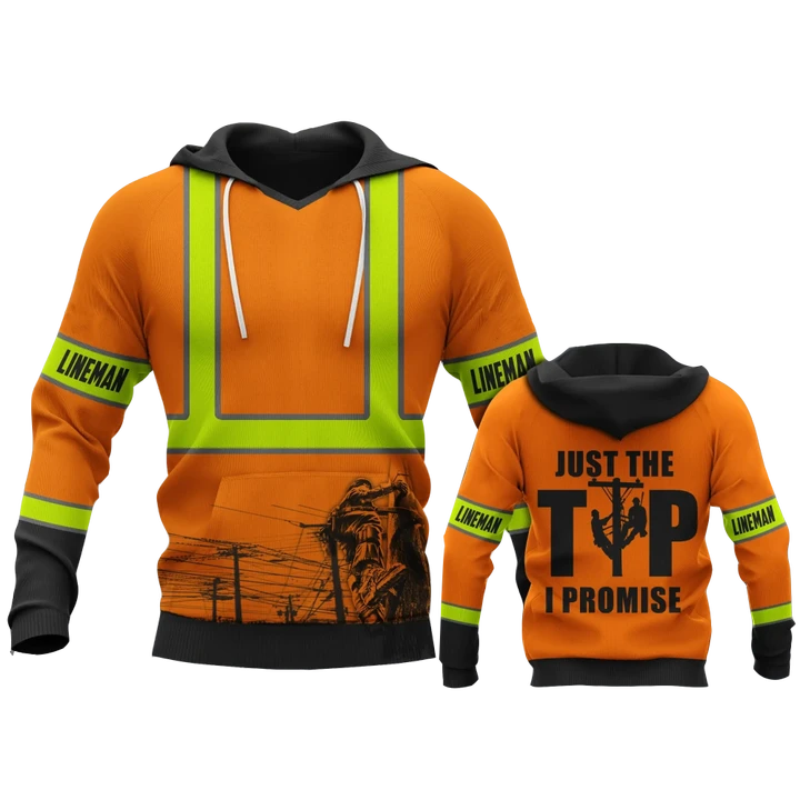 Premium 3D Print Lineman Safety Just The Tip I Promise Shirts MEI