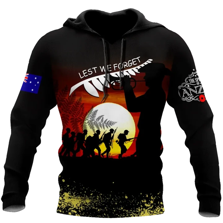 Premium Unisex Hoodie 3D All Over Printed Remember Them Anzac Day ML