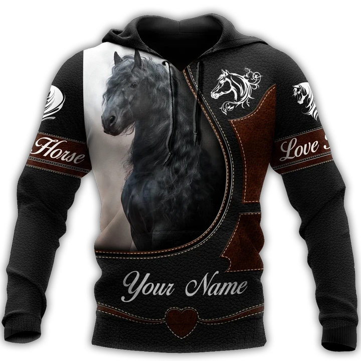 Personalized Name Friesian Horse 3D All Over Printed Unisex Shirts