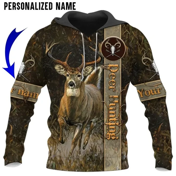 Premium Personalized Name Hunting 3D All Over Printed Unisex Shirts