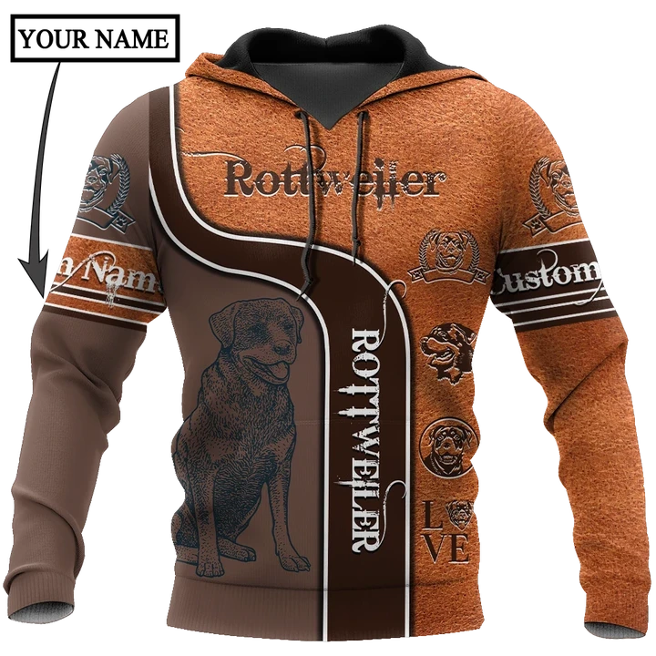 Rottweiler 3D hoodie shirt for men and women custom name ver3