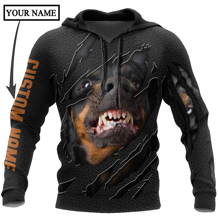 Rottweiler 3D hoodie shirt for men and women custom name