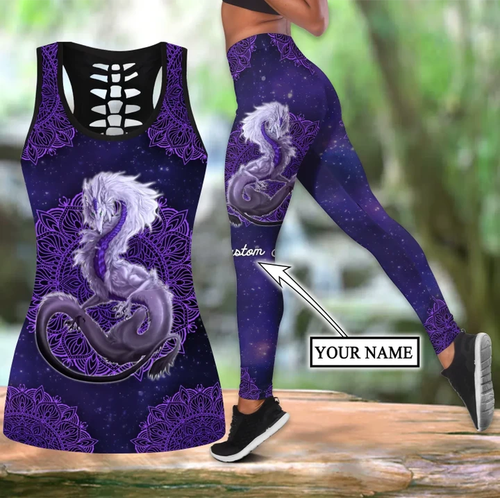 Dragon purple legging + hollow tank combo custom name