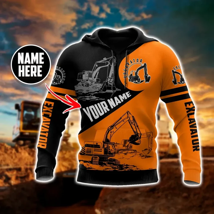 Personalized Excavator Hoodie 3D All Over Printed Unisex Shirts