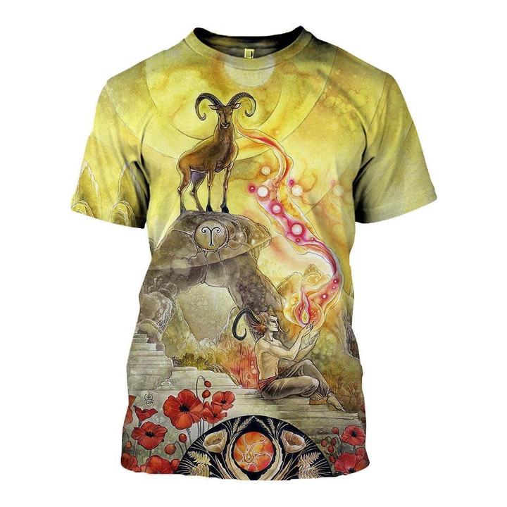 3D ALL OVER PRINTED ARIES T SHIRT HOODIE NTH150838