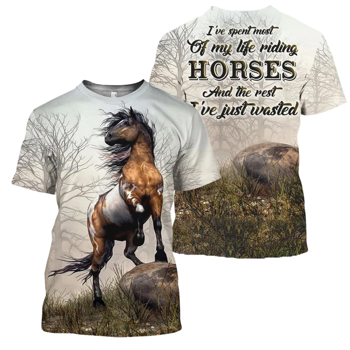 3D All Over Printed Riding Horse Shirts
