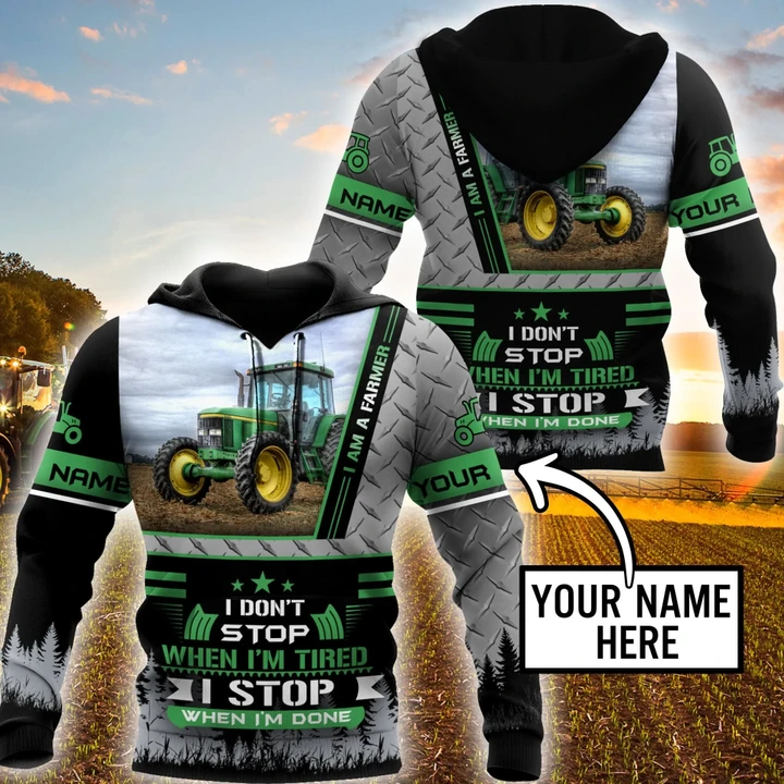 3D All Over Printed Tractor  Green Unisex Shirts Custom Name XT NTN20022104