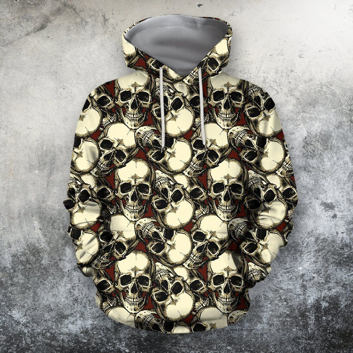 3D AOP The Skull Rose Red Shirts