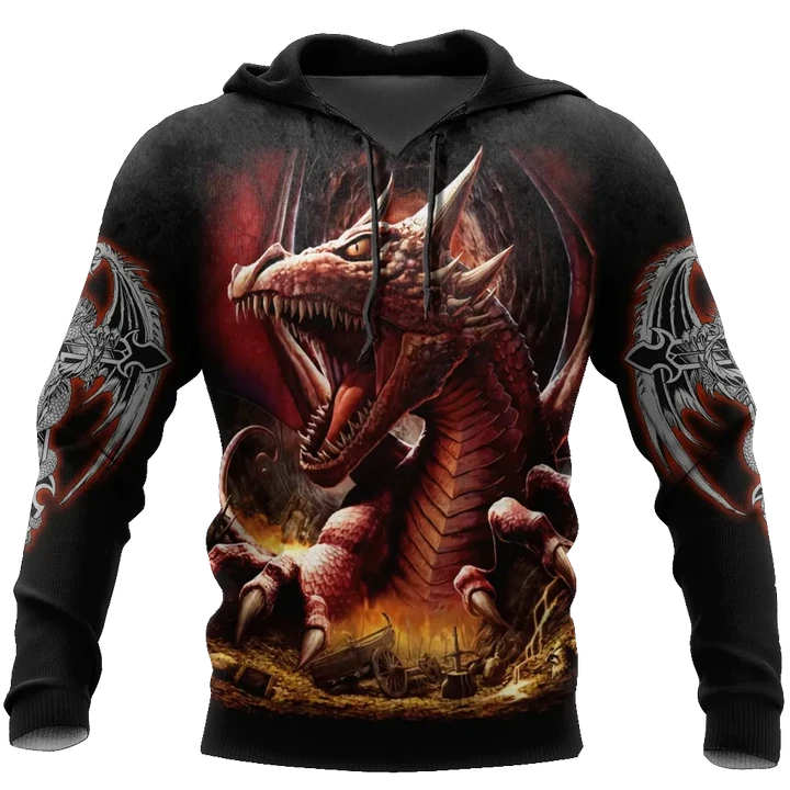3D Armor Tattoo and Dungeon Dragon Hoodie HAC140101