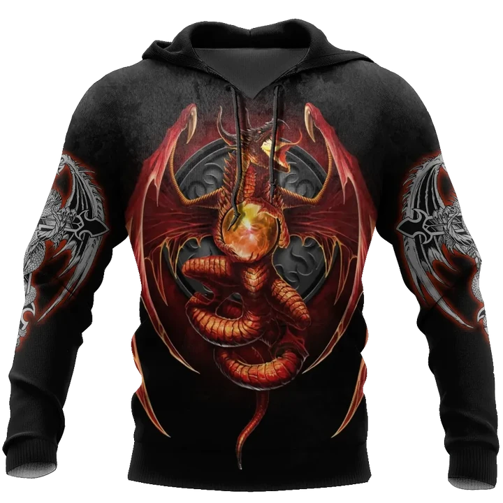 3D Armor Tattoo and Dungeon Dragon Hoodie HAC140102
