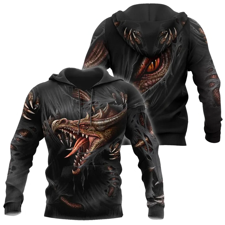 3D Armor Tattoo and Dungeon Dragon Hoodie Pi150104