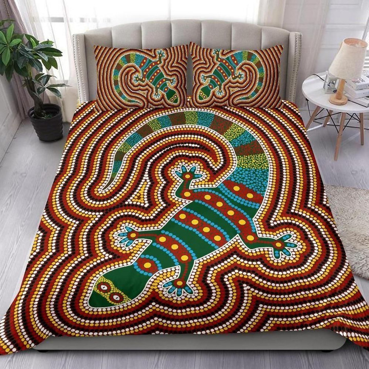 Aboriginal Bedding Set, Lizard Dot Painting Patterns-HP