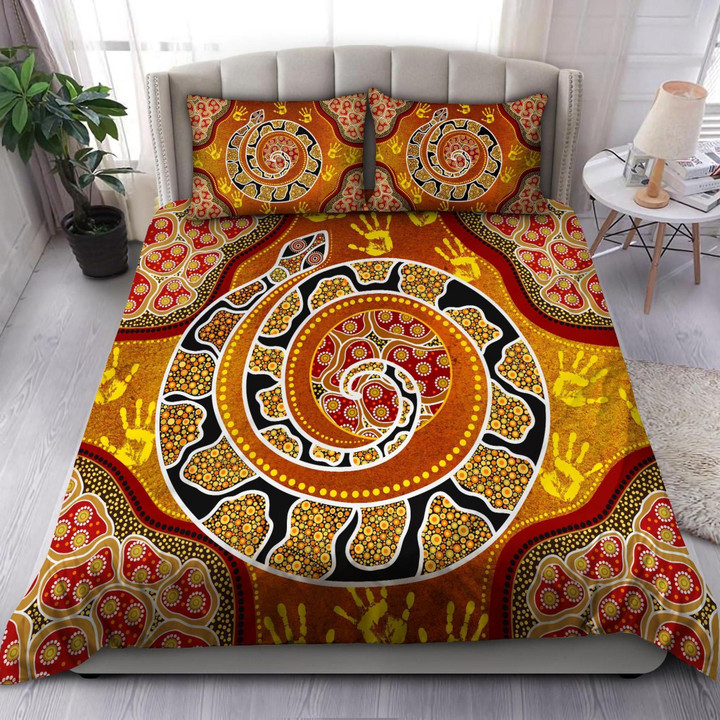 Aboriginal Bedding Set, Snake Painting Art-HP