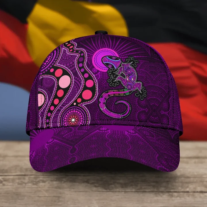 Aboriginal Purple The Lizard and The Sun Classc Cap