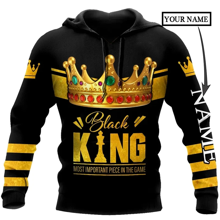 African Culture Custom Name Black King Unisex Hoodie ML