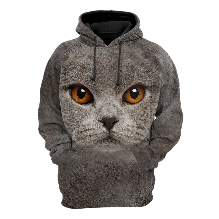 British Shorthair Cat face hair premium hoodie sweatshirt cover