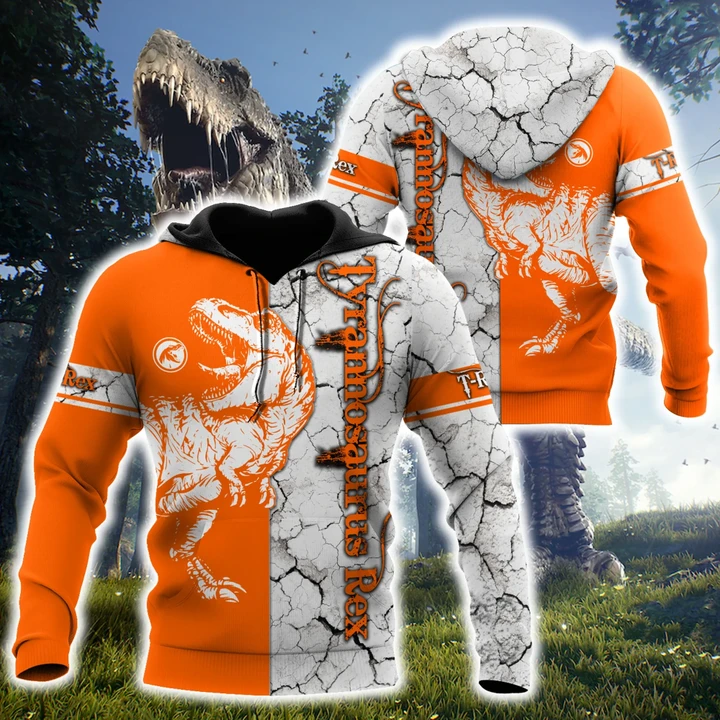 Tyrannosaurus Dinosaur Orange 3D all over printed shirts