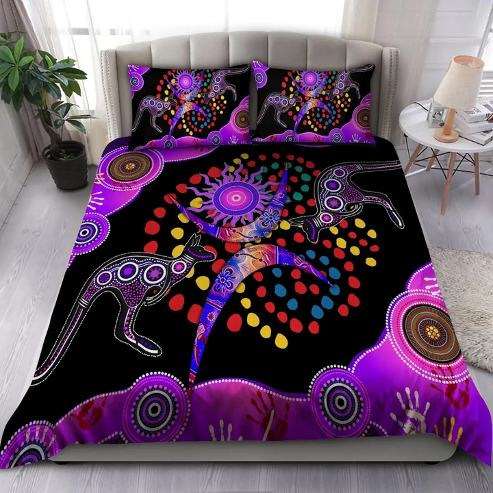Aboriginal Naidoc Week 2021 Purple Kangaroos Bedding set