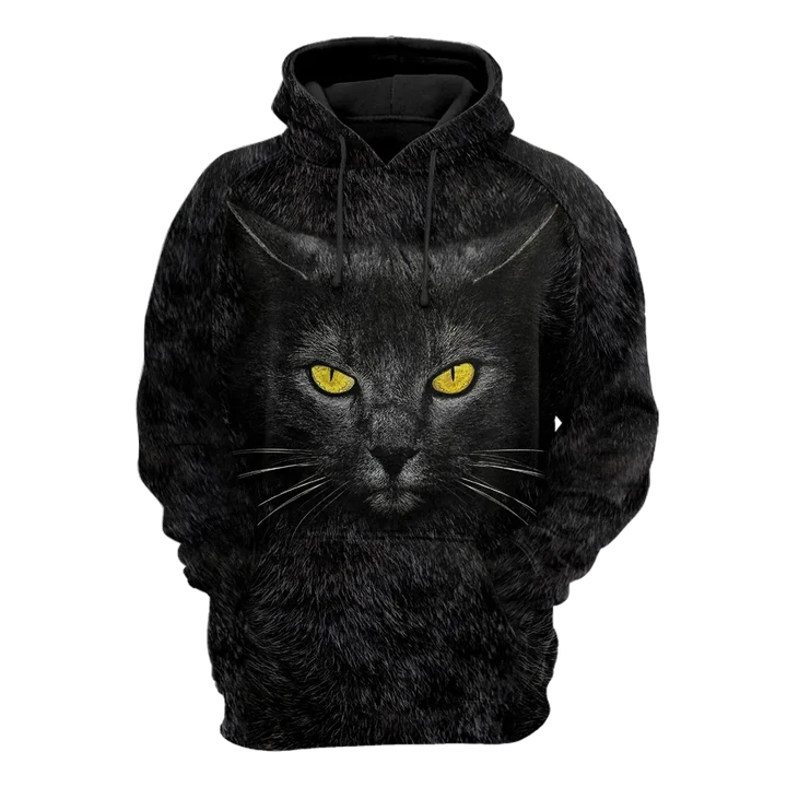 Black Cat face hair premium hoodie sweatshirt cover