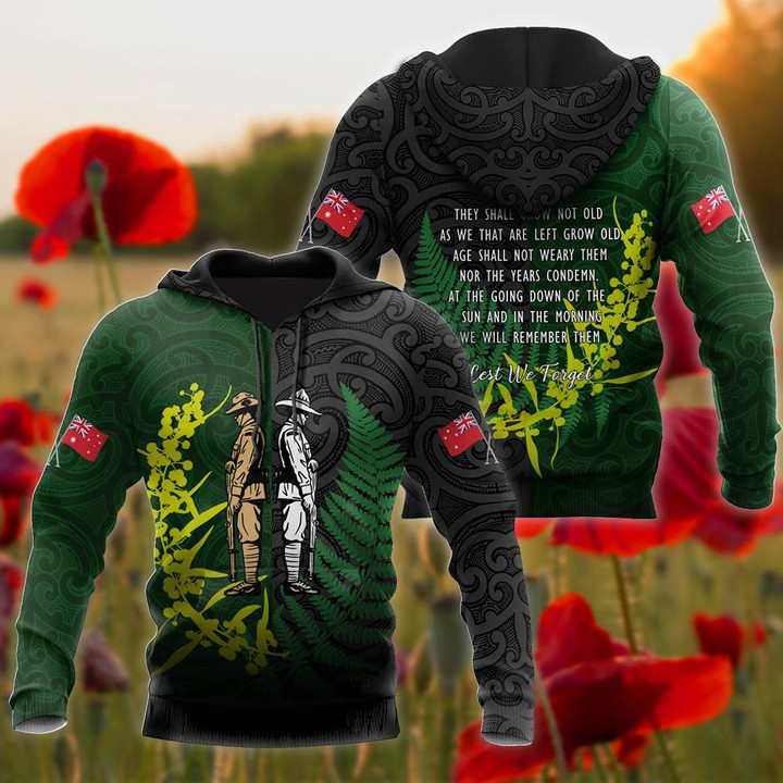 The ode remembrance Kiwi and Australia Soldier 3D print shirts
