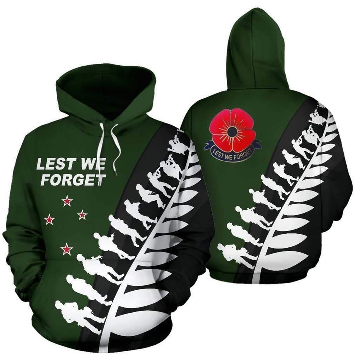 Lest We Forget - New Zealand Hoodie Green HC1008 - Amaze Style™-Apparel