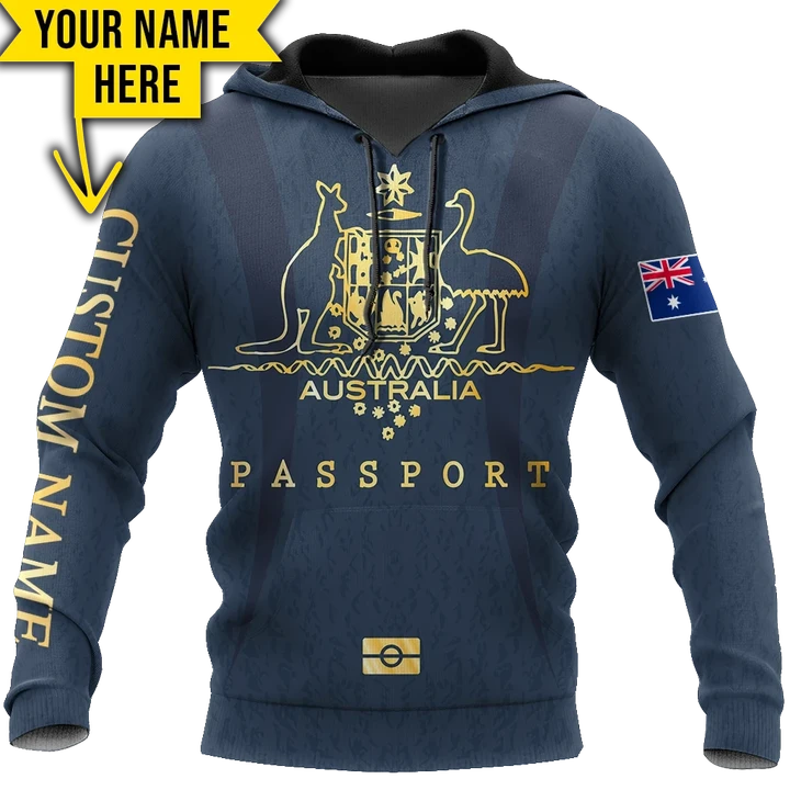 Australian passport custom name special unisex 3d print shirts