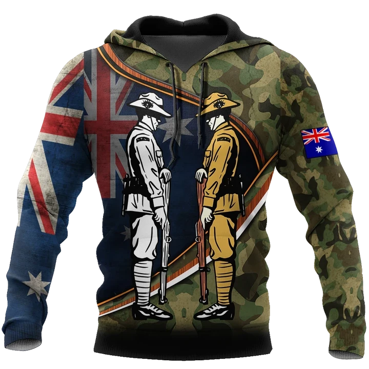 Remember Soldiers camo Australia and Kiwi Veteran 3D print shirts