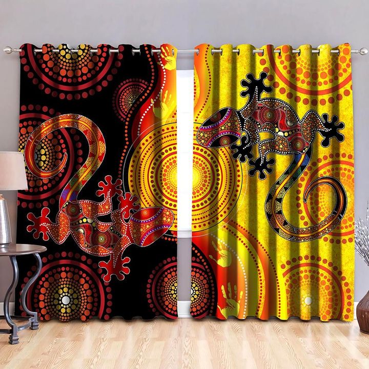 Aboriginal Australia Indigenous Lizards and the Sun Thermal Grommet Window Curtains