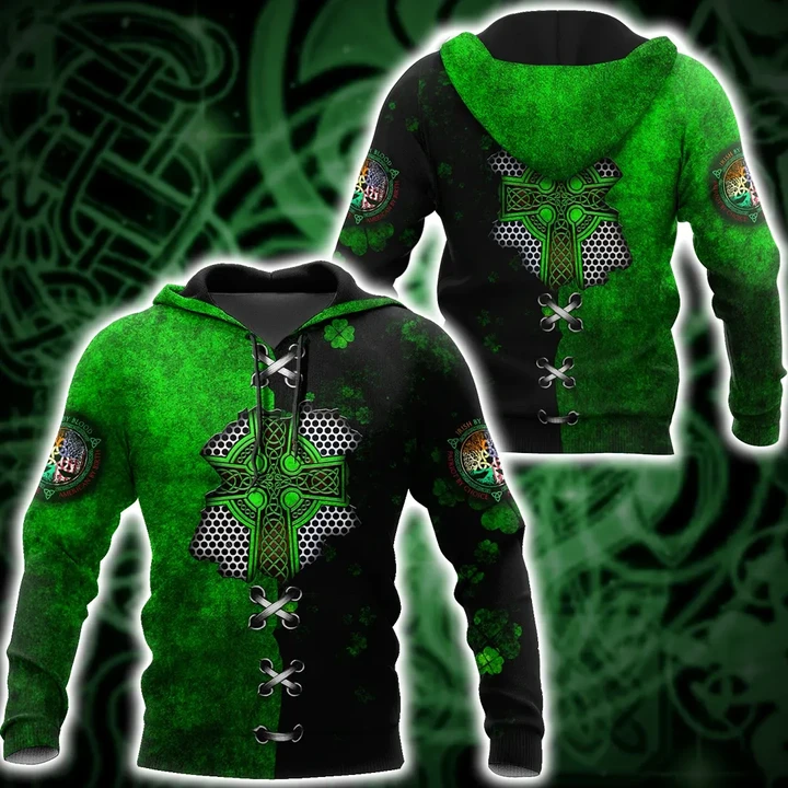 Irish Celtic Knot Cross in my heart St.Patrick day 3D Design shirts