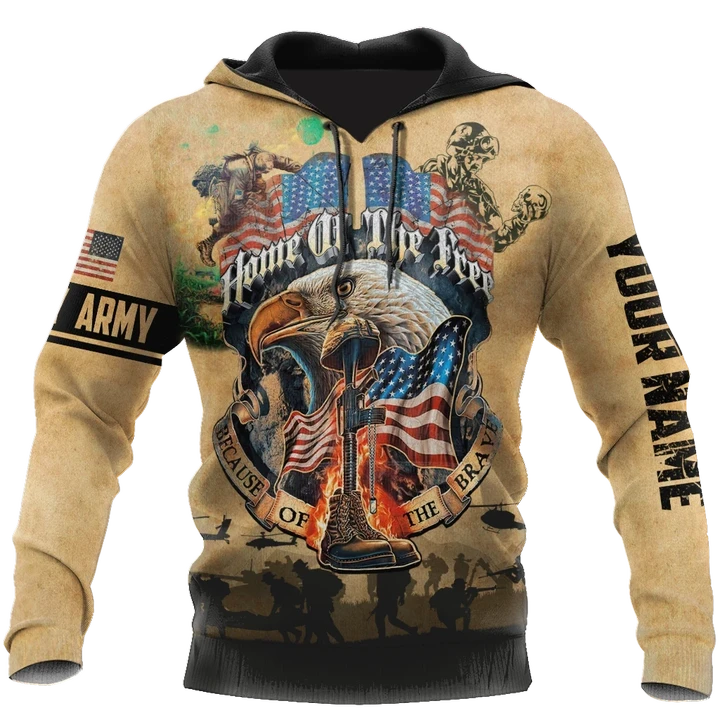 U.S Army veteran Home Free custom name design 3d print shirts Proud Military