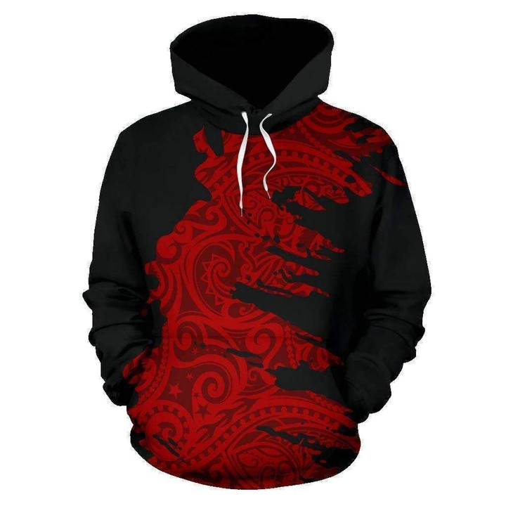 Polynesian Hoodie Painting Red HC2904 - Amaze Style™-Apparel