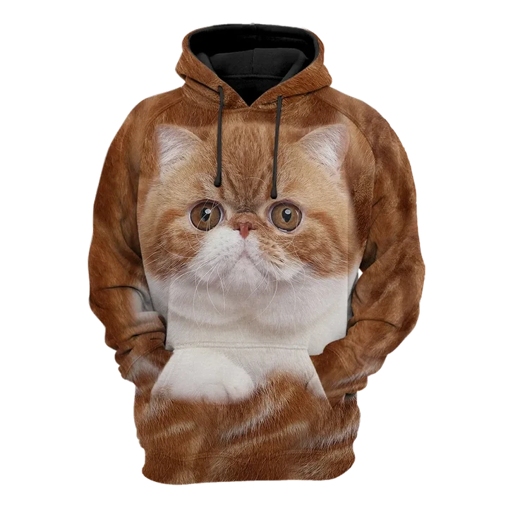 Exotic Shorthair Cat face hair premium hoodie sweatshirt cover
