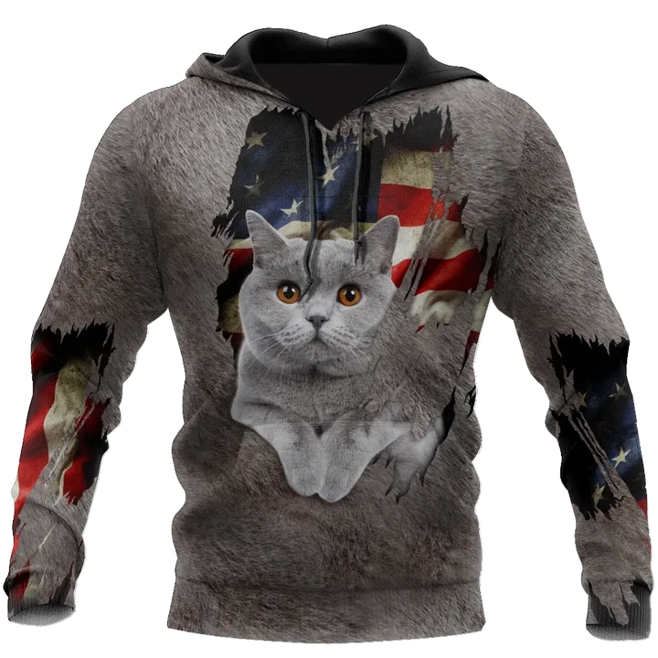 American British Shorthair cat 3D printed shirts for men and women