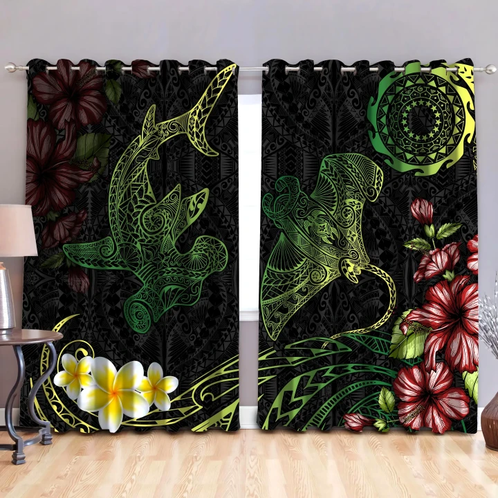 Cook Islands Beautiful Rays Tipani Hibiscus Thermal Grommet Window Curtains