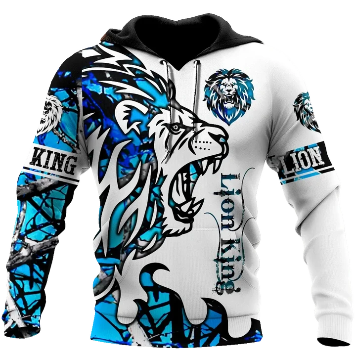 Beautiful Lion blue Tattoo camo 3D all over printed shirts for men and women DD05272003S - Amaze Style™-Apparel