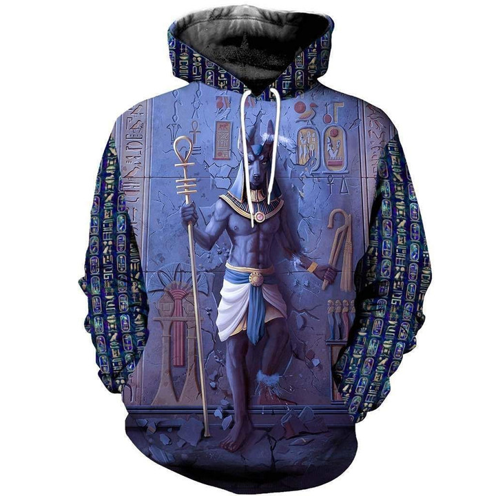 Anubis Face Blue 3D All Over Printed Clothes HC3102 - Amaze Style™-Apparel
