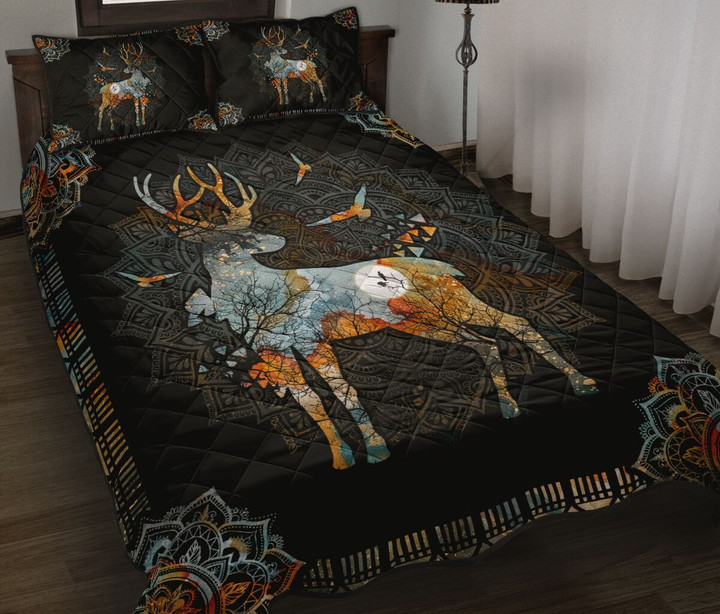 VIntage Mandala Deer Quilt Bedding Set HAC270508 - Amaze Style™-Quilt