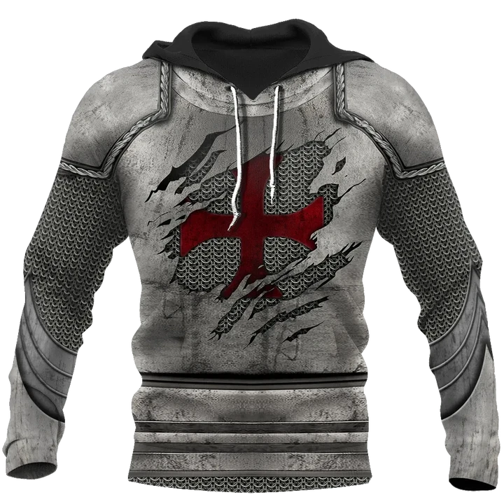 Knight Templar 3D All Over Printed Hoodie Chainmail JJ260201 - Amaze Style™-Apparel