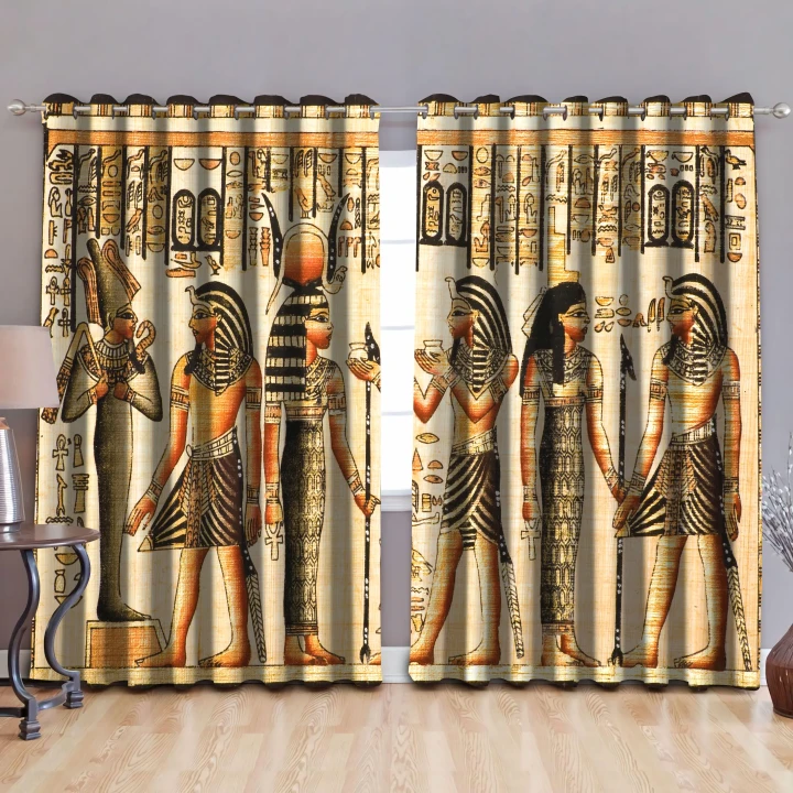 Ancient Egyptian Goddess Pattern Blackout Thermal Grommet Window Curtains Pi22062005 - Amaze Style™-Curtains