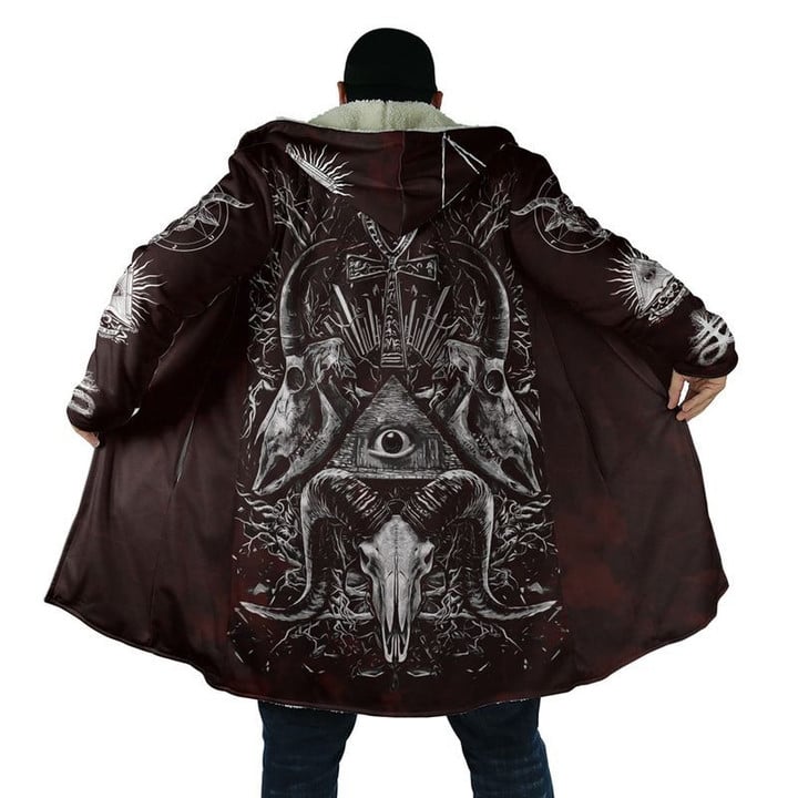 Satanic Tribal 3D All Over Printed Hooded Coat MP180301 - Amaze Style™-Apparel